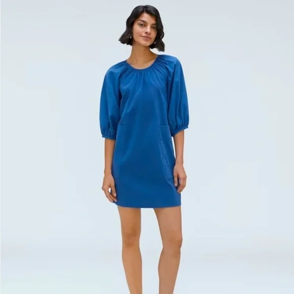 Everlane | Dresses | Everlane The Seersucker Puff Sleeve Blue Dress Size S  | Poshmark